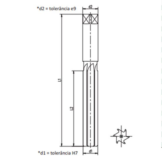 Alargador manual, para furo tolerância H7, haste cilíndrica, encaixe quadrado, corte à direita ref 5101 - Imagem 2